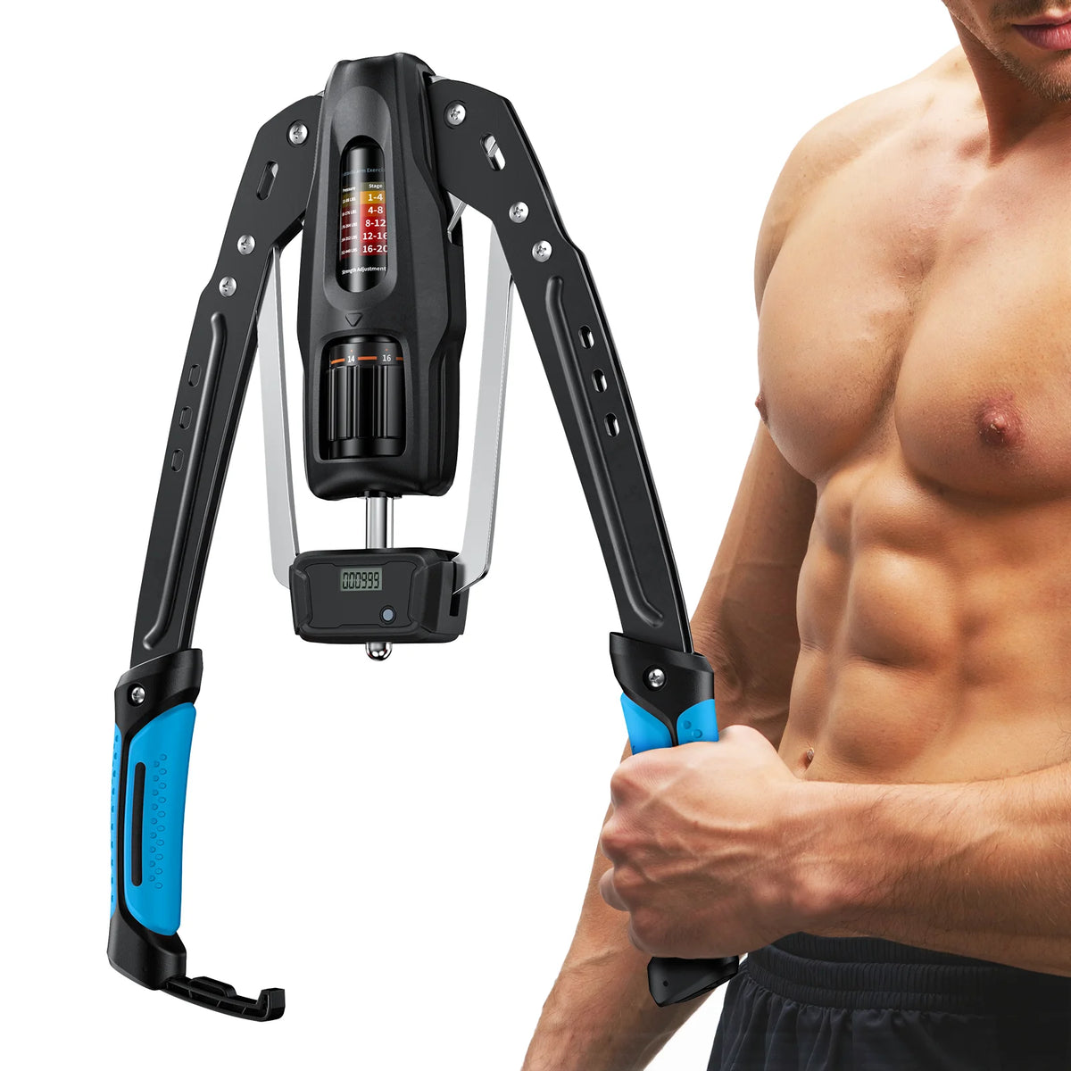 Merach Twister Arm Trainer With Counting 22-440lb Adjustable Hydraulic Cylinder Power Forearm Strengthener Arm Twister Workout Equipment Home Chest Expander Shoulder Muscle Training Fitness Equipment