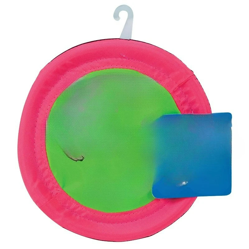 Tail-Spin Flyer Fabric Dog Frisbee Interactive Dog Toy, 7", Green and Pink