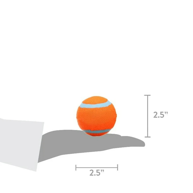 Tennis Dog Ball Durable Rubber Fetch Toy For Dogs, Medium 2.5", For Breeds 20-60 lb, Pack of 4, Orange
