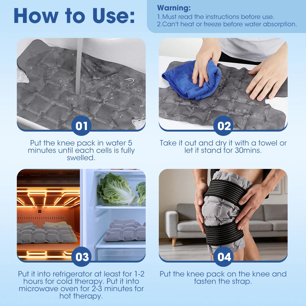 New Portable Knee Ice Pack Wrap Reusable Cold Pack Wrap Hot Cold Compress 360° Wrap Design Physical Cooling Foot Care Tools