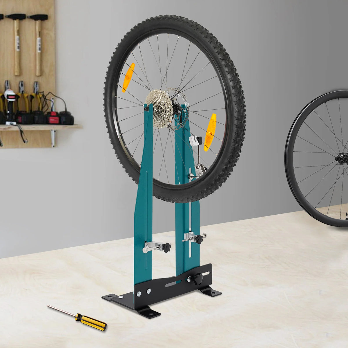 Professional Bike Wheel Truing Stand Adjustable 9-15cm for MTB Road E-Bike Disc Brake 140-180mm DIY Tool Easy Install Portable