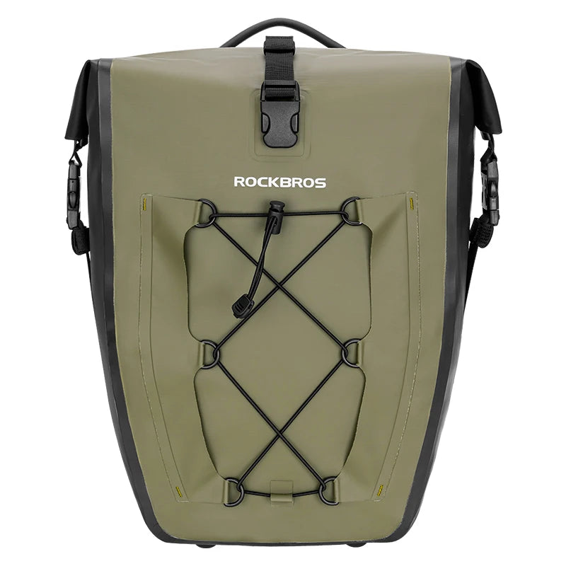 ROCKBROS Bike Carrier Bag 25L Big Capacity Rainproof Cycling Luggage Pannier Bag Adjustable Durable Travel Trunk Bag
