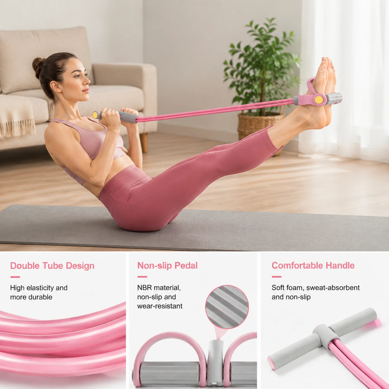 Adjustable Pedal Resistance Band For Full Body Home Gym Workout