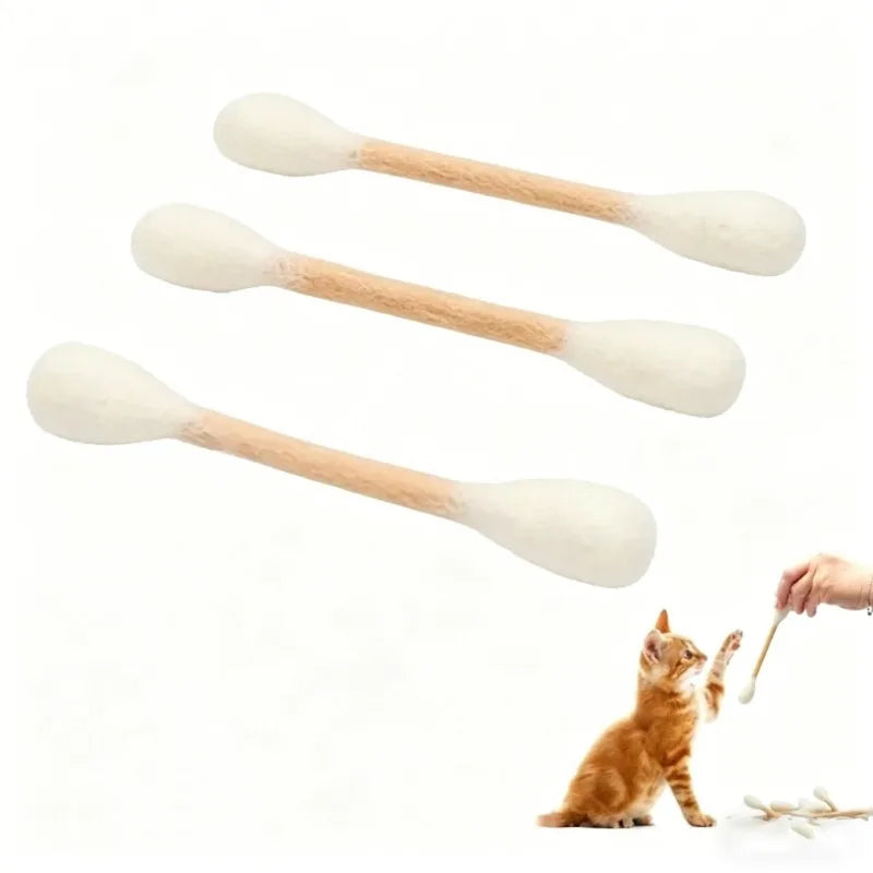 6 Pack Creative Giant Cotton Swab Shaped Catnip Toy Durable Kitten Biting Grinding Rope Stick Pet Teeth Cleaning Chewing Toy For Indoor Cats And Kittens