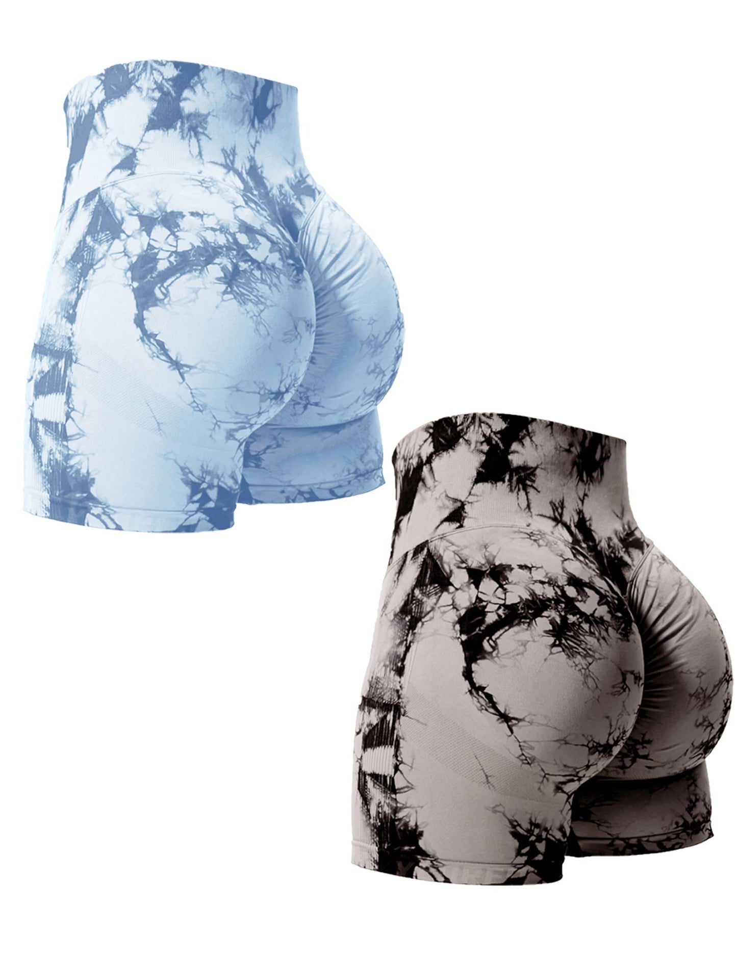 CHRLEISURE Tie Dye Butt Lifting Gym Shorts