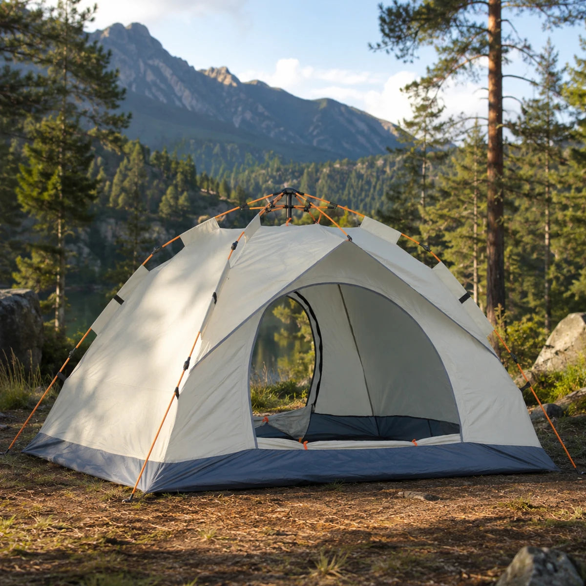 Automatic Pop-Up Outdoor Camping Tent Quick to Set Up, Windproof, Sun-Proof, and Rain-Resistant; Suitable for Family Camping, Backyard Gatherings, Picnics, and Hiking; A Portable Shelter.