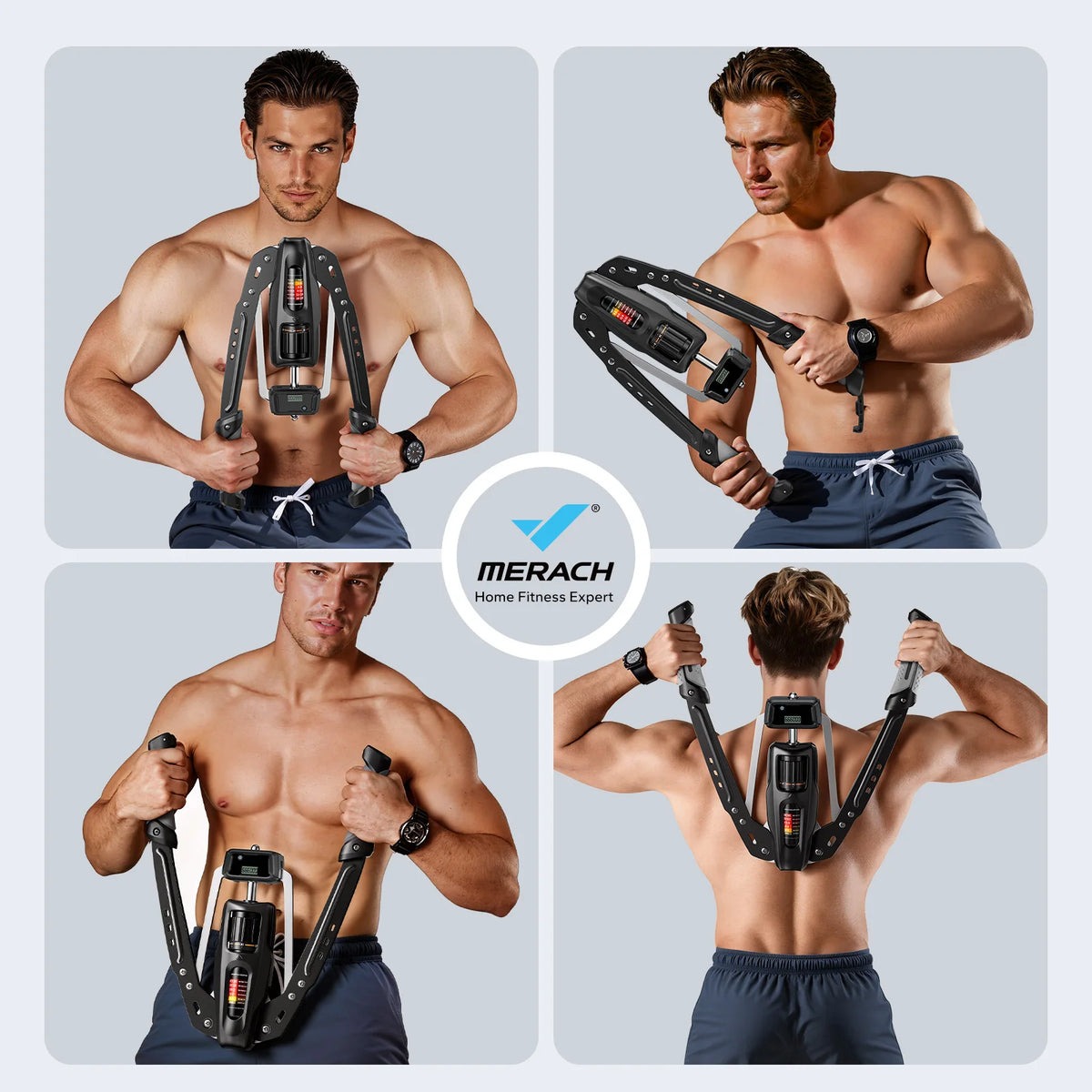 Merach Twister Arm Trainer With Counting 22-440lb Adjustable Hydraulic Cylinder Power Forearm Strengthener Arm Twister Workout Equipment Home Chest Expander Shoulder Muscle Training Fitness Equipment