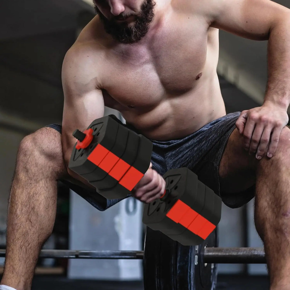 Adjustable Dumbbell Set Convertible Barbell Strength Training Equipment