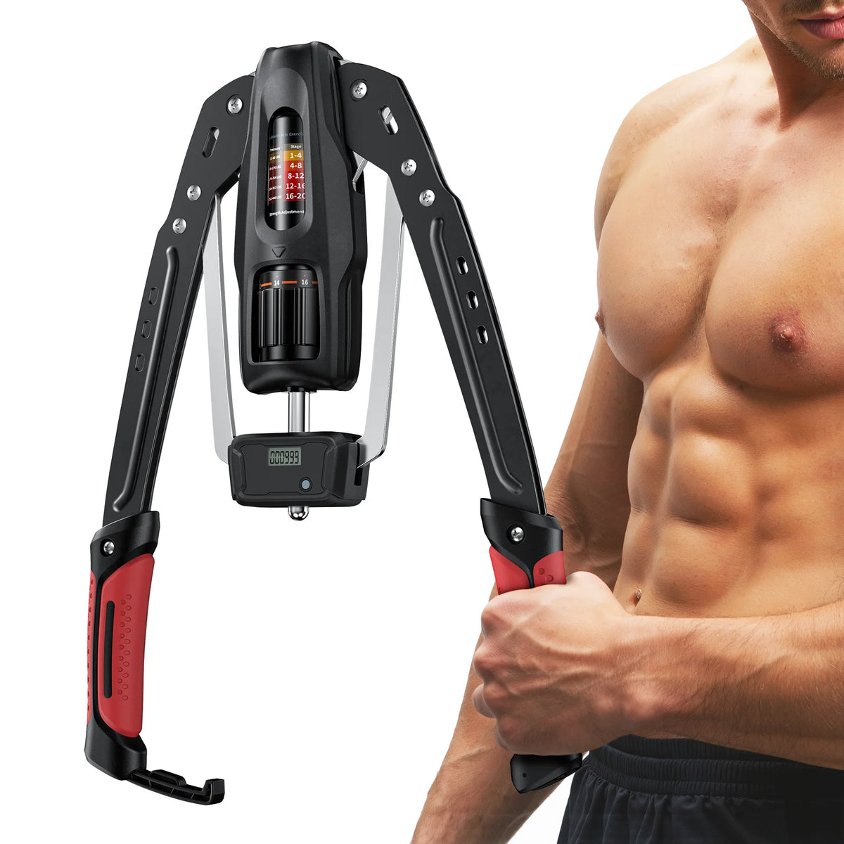 Merach Twister Arm Trainer With Counting 22-440lb Adjustable Hydraulic Cylinder Power Forearm Strengthener Arm Twister Workout Equipment Home Chest Expander Shoulder Muscle Training Fitness Equipment