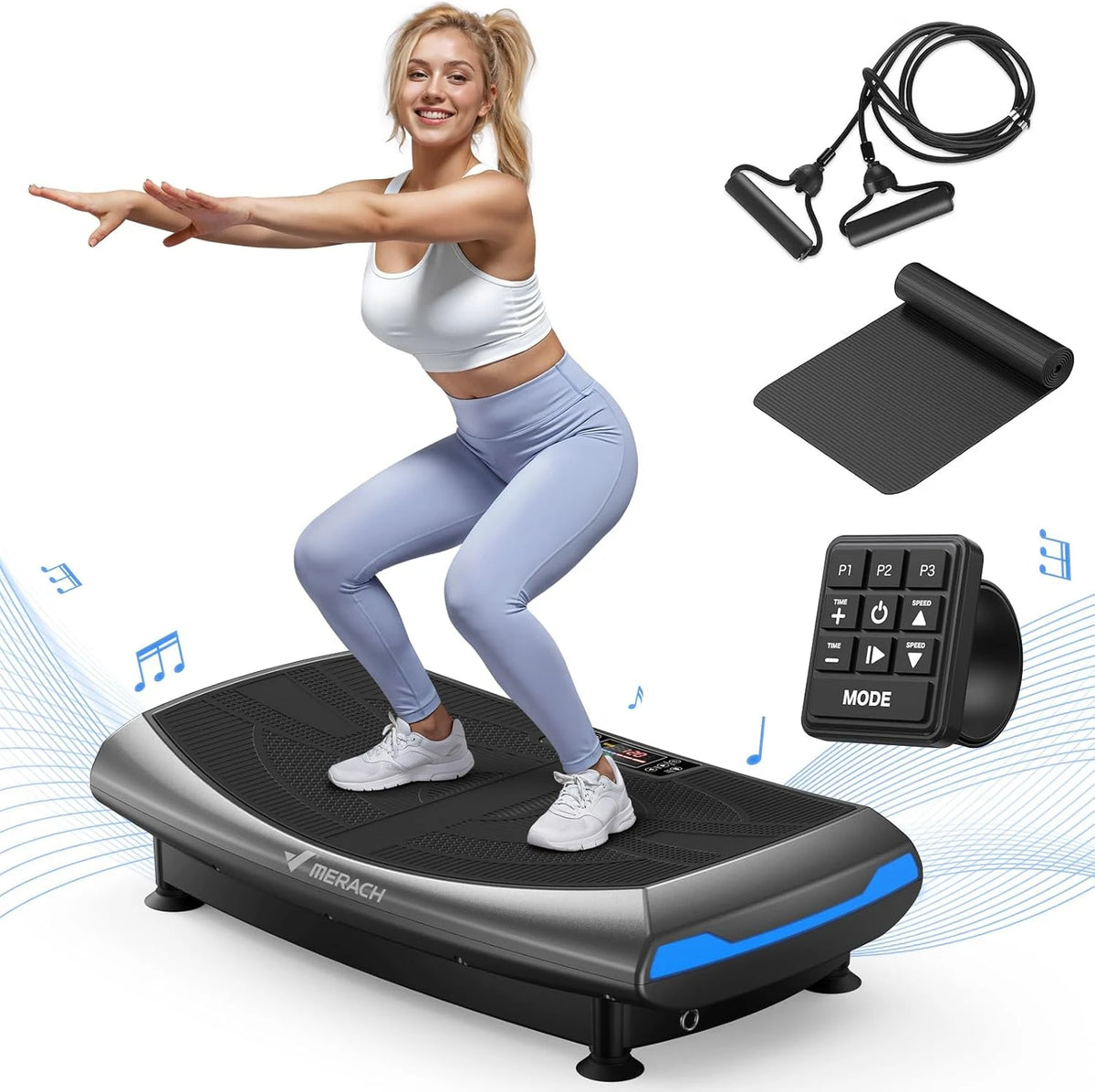 MERACH 4D Vibration Plate Exercise Machine For Full Body Workouts