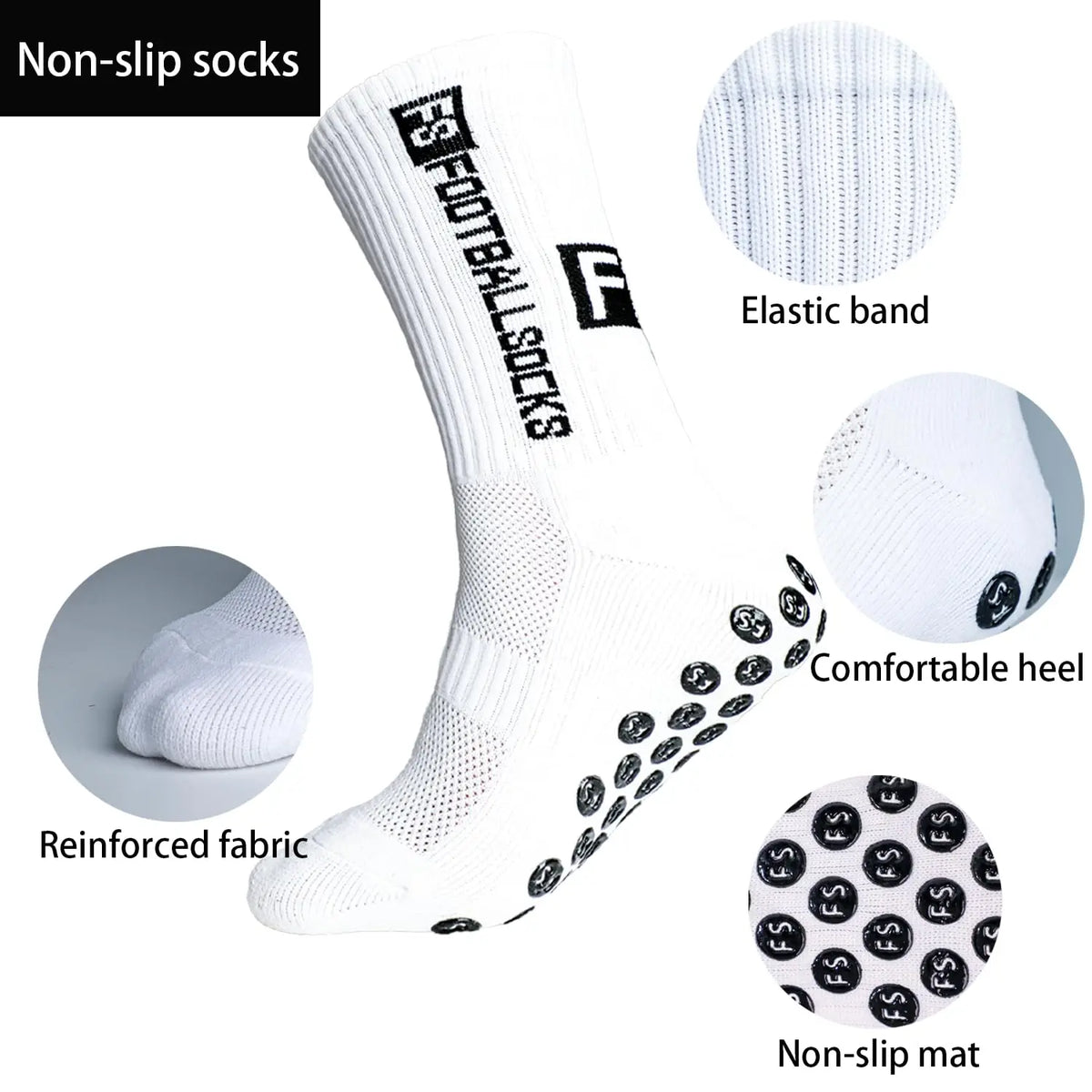 Non-Slip Football Socks 4 Pairs Soft Cushion Soccer Sports Socks for Training Football Matches Best Choice 2026