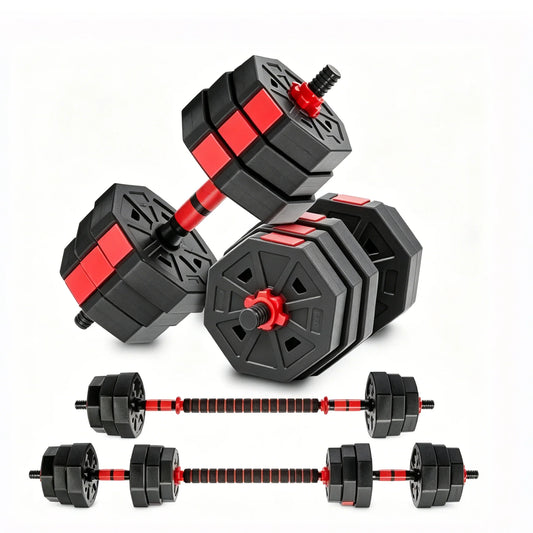 Adjustable Dumbbell Set Convertible Barbell Strength Training Equipment