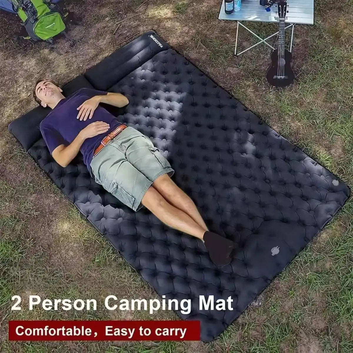 Foldable Outdoor Camping Inflatable Mattress - Warm, Ultra-Wide, Thick, Ultra-Light - Double-Use for Indoor Sleeping,