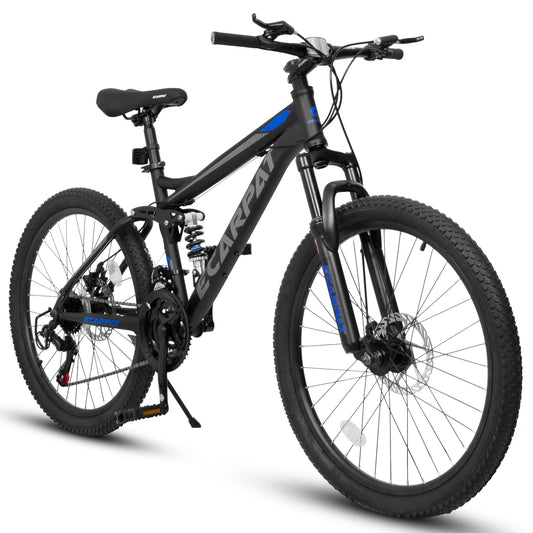 Ecarpat Dual Full Suspension Mountain Bike Unisex 21 Speed Disc