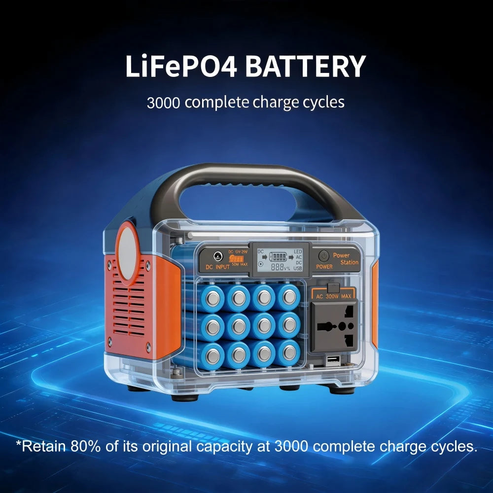 GaiaRay 460.8Wh Portable LiFePO4 Power Station 110V Solar Generator Camping