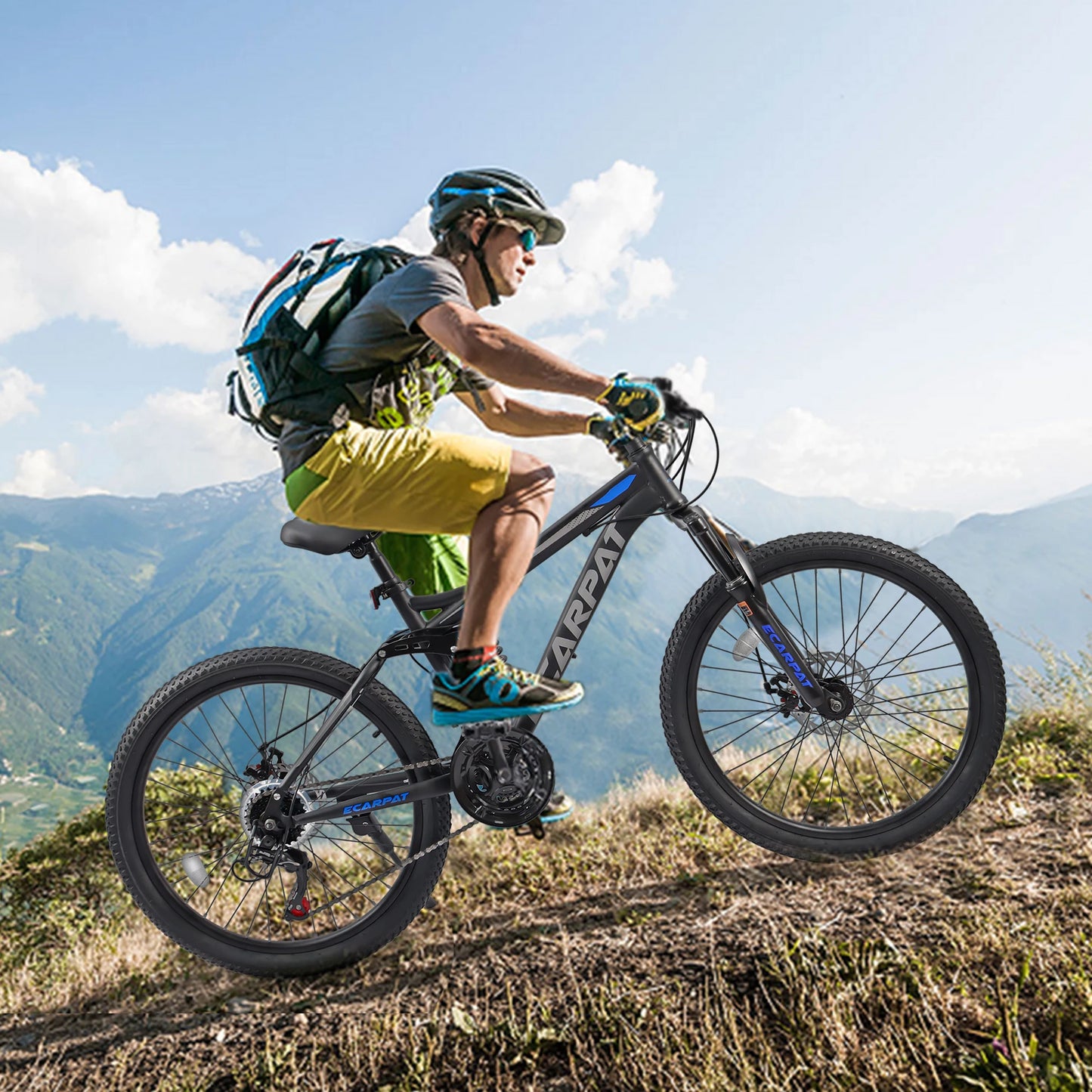 Ecarpat Dual Full Suspension Mountain Bike Unisex 21 Speed Disc