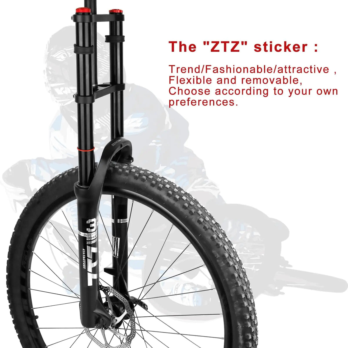 20/26 inch 4.0 Fat Tire Bike Air Suspension Fork - 180mm Travel, 135mm Hub Spacing, QR 9mm, Double Crown Shock Absorber Fork for MTB Fat Snow Beach E-Bike