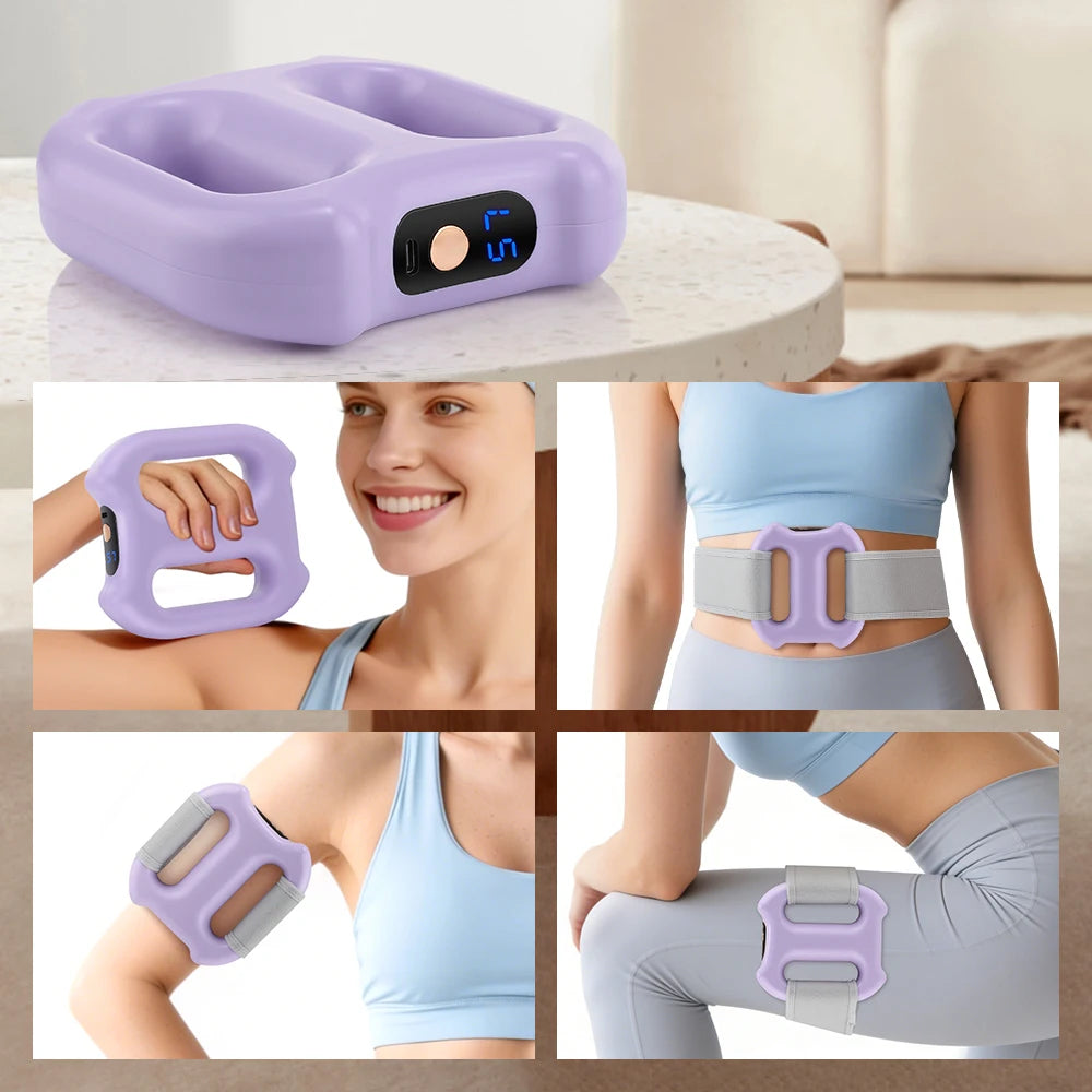 Double Ring Fascia Massager with Dual-Ring Resonance, 5-Speed Vibration and 3 Smart Modes, Hands-Free Wearable Belt for Muscle Recovery, Post-Workout Relaxation, Home Gym Office Travel, USB Rechargeable, Portable Fitness Gift