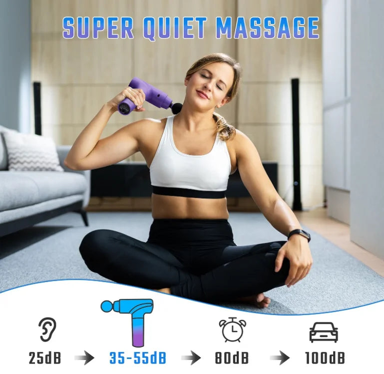 Massage Gun Deep Tissue, Muscle Massage Gun with 9 Attachment Heads 20 Speeds & Silent Brushless Motor for Pain Relief, Handheld Percussion Back Massager Gun,Gift for Mom/Dad
