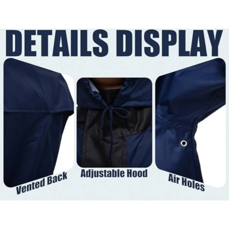 Rain Suits for Men Waterproof High Visibility Rain Gear Lightweight Rain Jacket with Bib Overalls Fishing Farming Golf