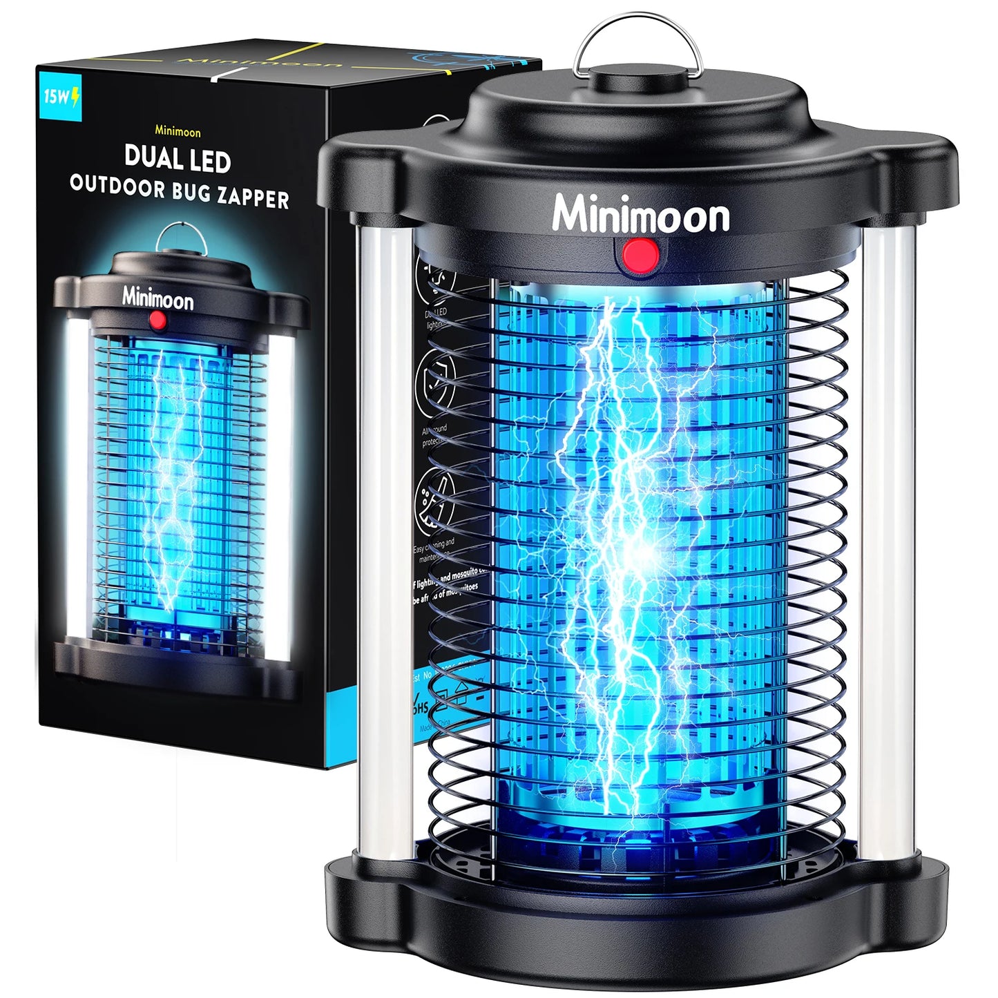 Outdoor Bug Zapper Mosquito Trap With Dual LED Lights 110V