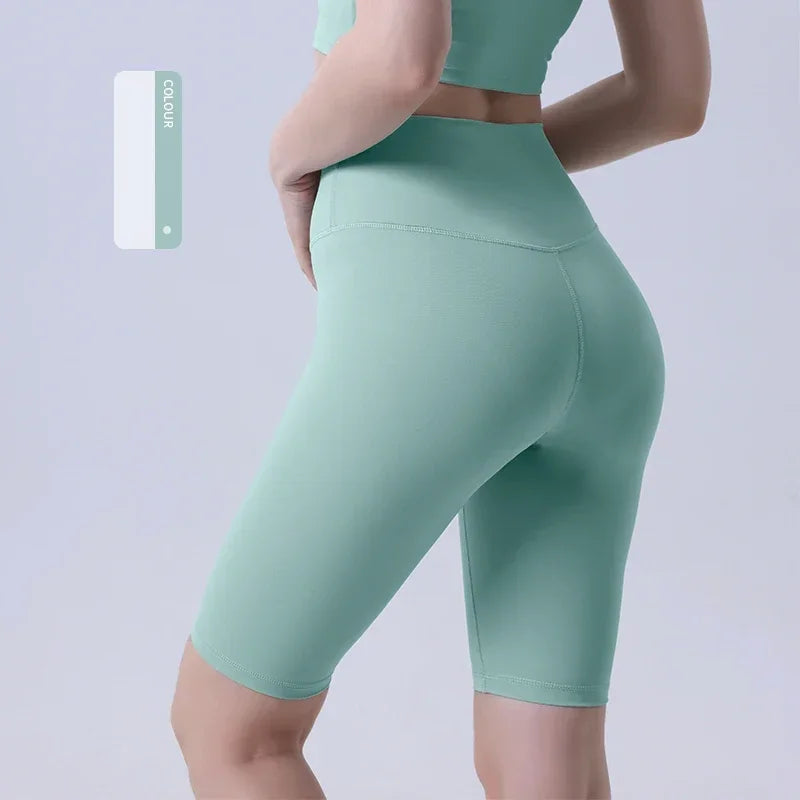 Women Yoga Shorts Athletic Nylon Seamless Breathable Summer Workout Pants