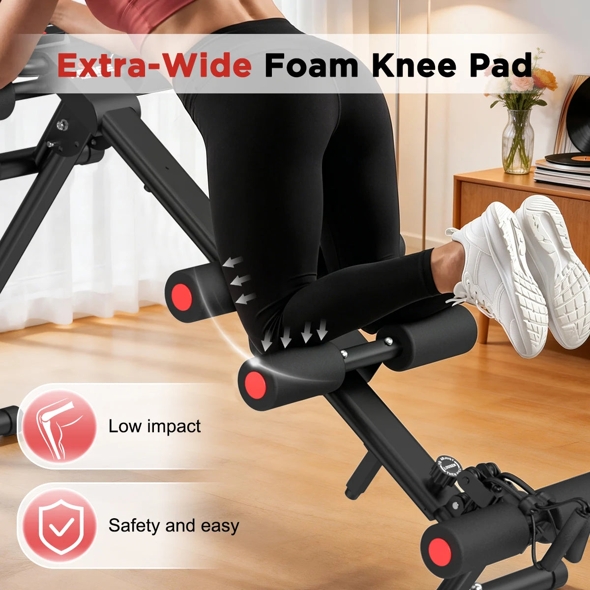 5 in 1 Adjustable Ab Trainer with Resistance Bands Multifunctional Core Training Equipment Foldable Full Body Home Workout Gear for Small Space Fitness