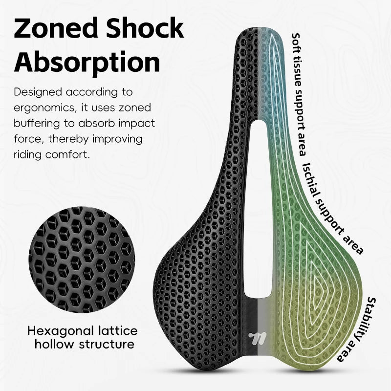 West Biking 3D Printed Road Bike Saddle Carbon Fiber