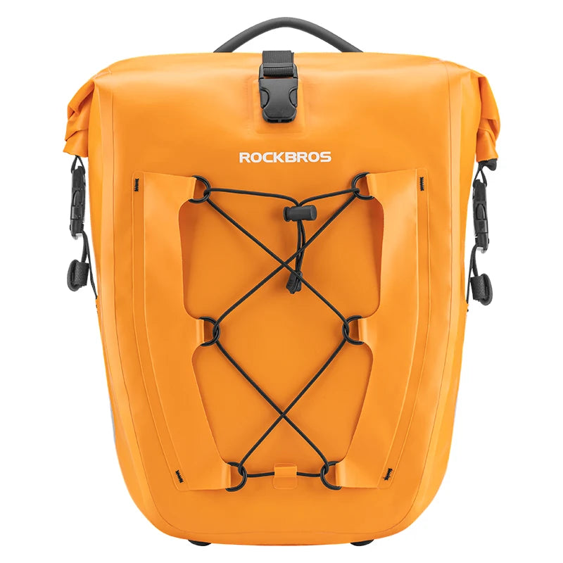 ROCKBROS Bike Carrier Bag 25L Big Capacity Rainproof Cycling Luggage Pannier Bag Adjustable Durable Travel Trunk Bag