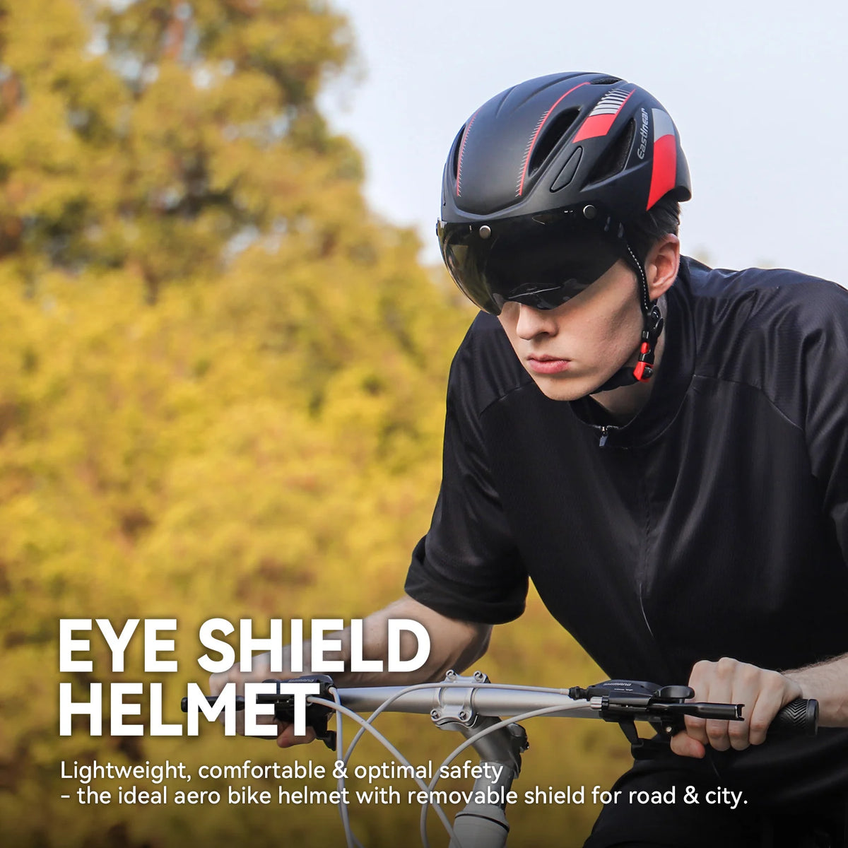 MTB Bike Helmet with Magnetic Goggles for Men Women Adults Bicycle Safety Caps with USB LED Taillight Mountain Road Bike Scooter Racing Cycling Helmets