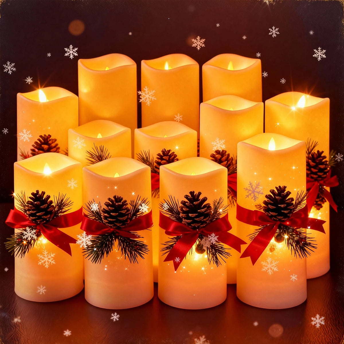 4pcs Pack Flameless LED Candles with Remote Controls and Timers Outdoor Indoor Waterproof Battery Operated for Home/Wedding