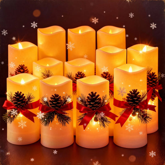 4pcs Pack Flameless LED Candles with Remote Controls and Timers Outdoor Indoor Waterproof Battery Operated for Home/Wedding