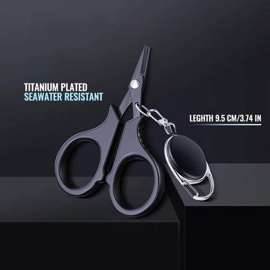 1set Titanium Coating Stainless Steel Fishing Scissor Plier Cut PE Braid Line Cutter Plies Carp Outdoor Fishing Accessories Tool