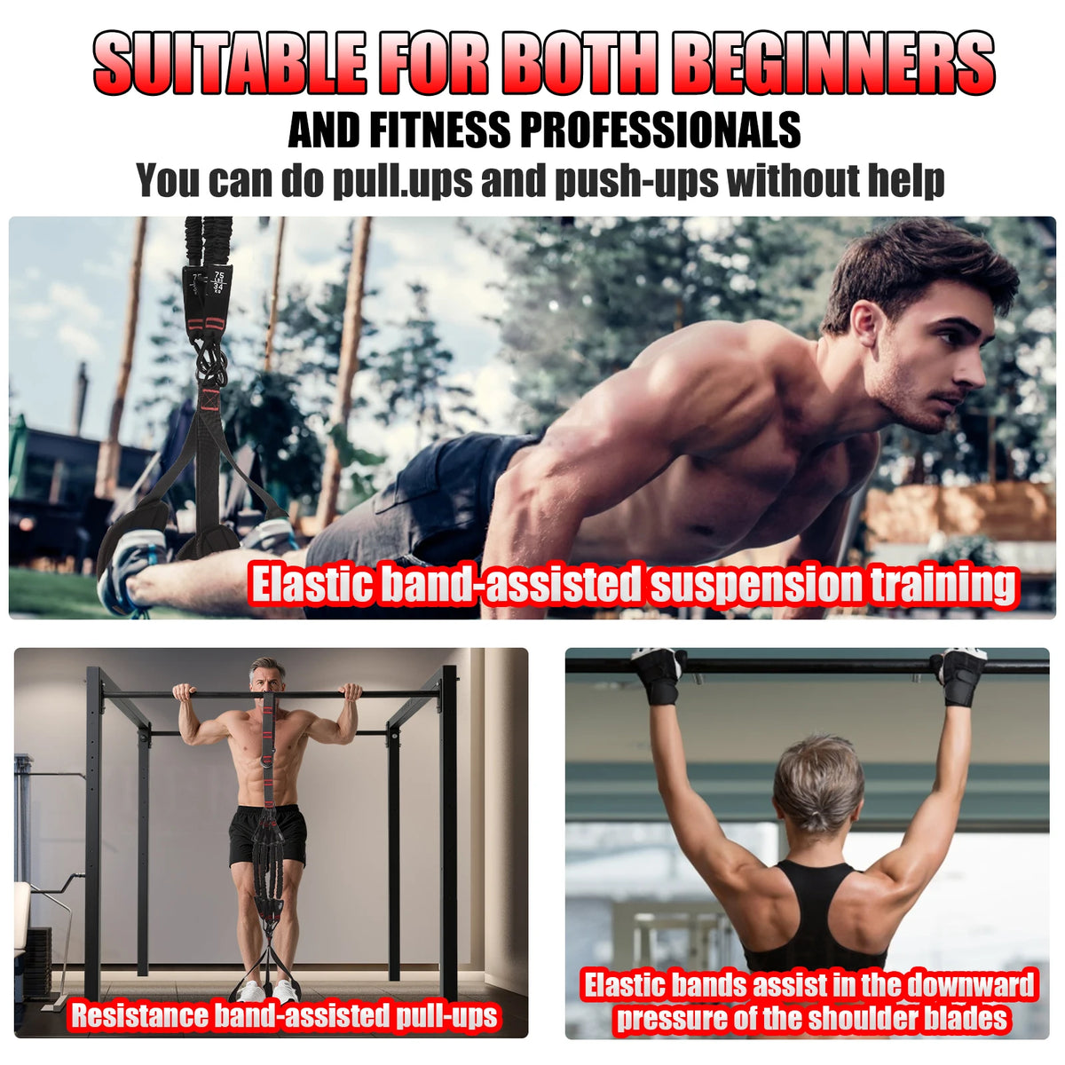Adjustable Pull Up Assistance Bands For Strength Training Workouts