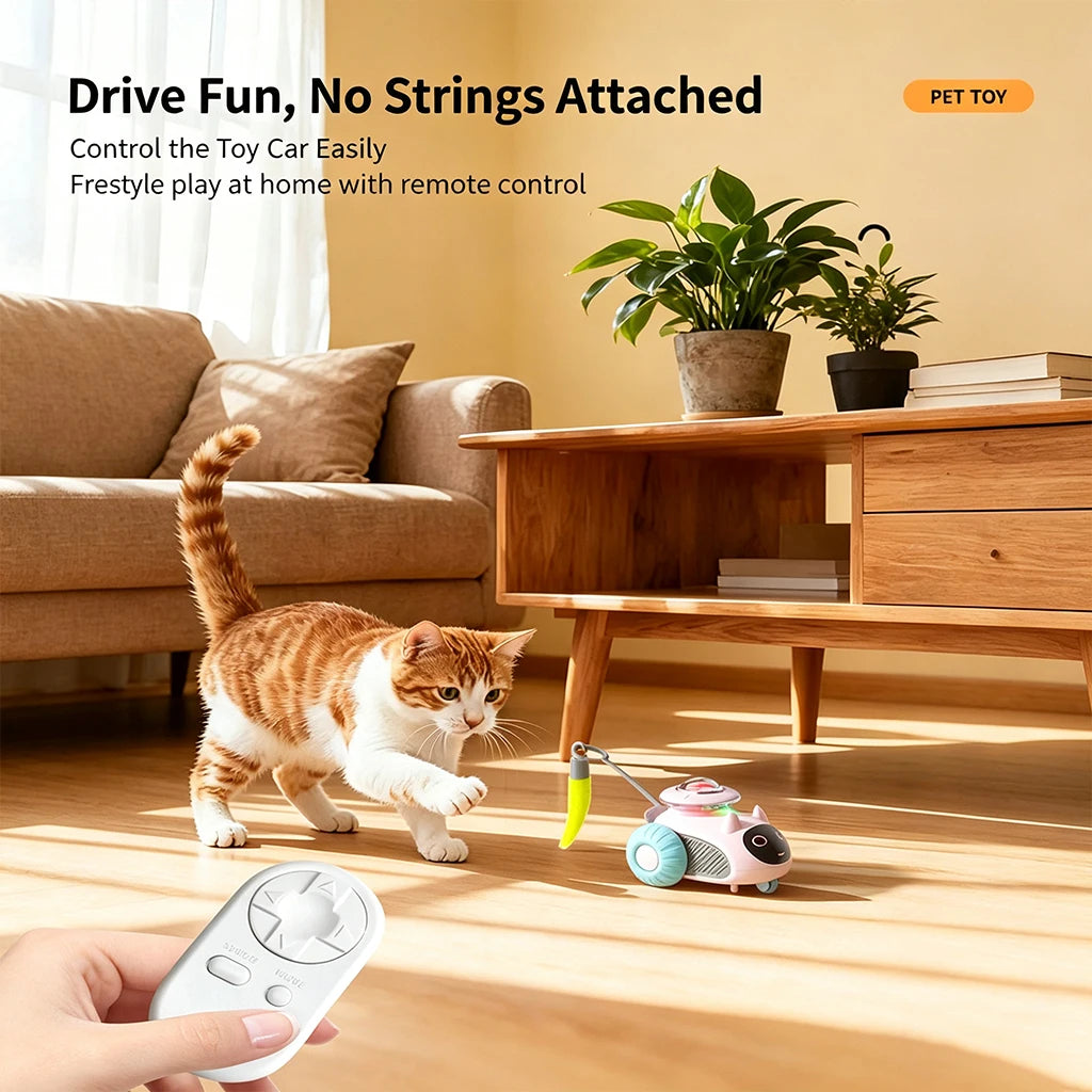 Smart Remote Control Cat Toy Car USB Rechargeable Automatic Obstacle Avoidance Robot Funny Kitten Exercise Interactive Pet Supplies