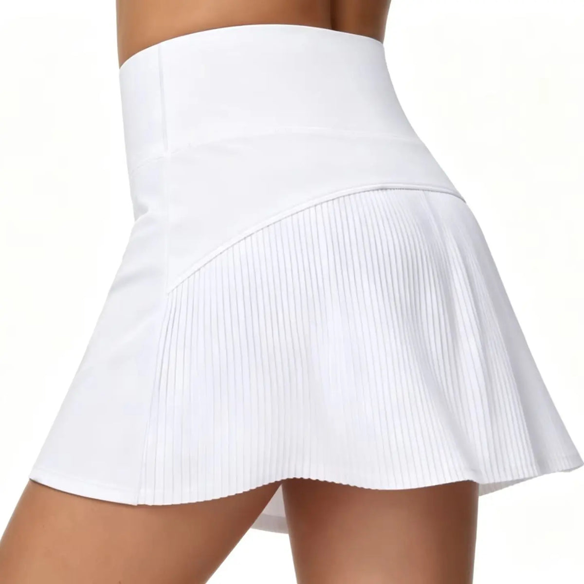 THE GYM PEOPLE Women's High Waisted Tennis Skirts Crossover Hemline Back Pleated Golf Skorts with Inner Shorts