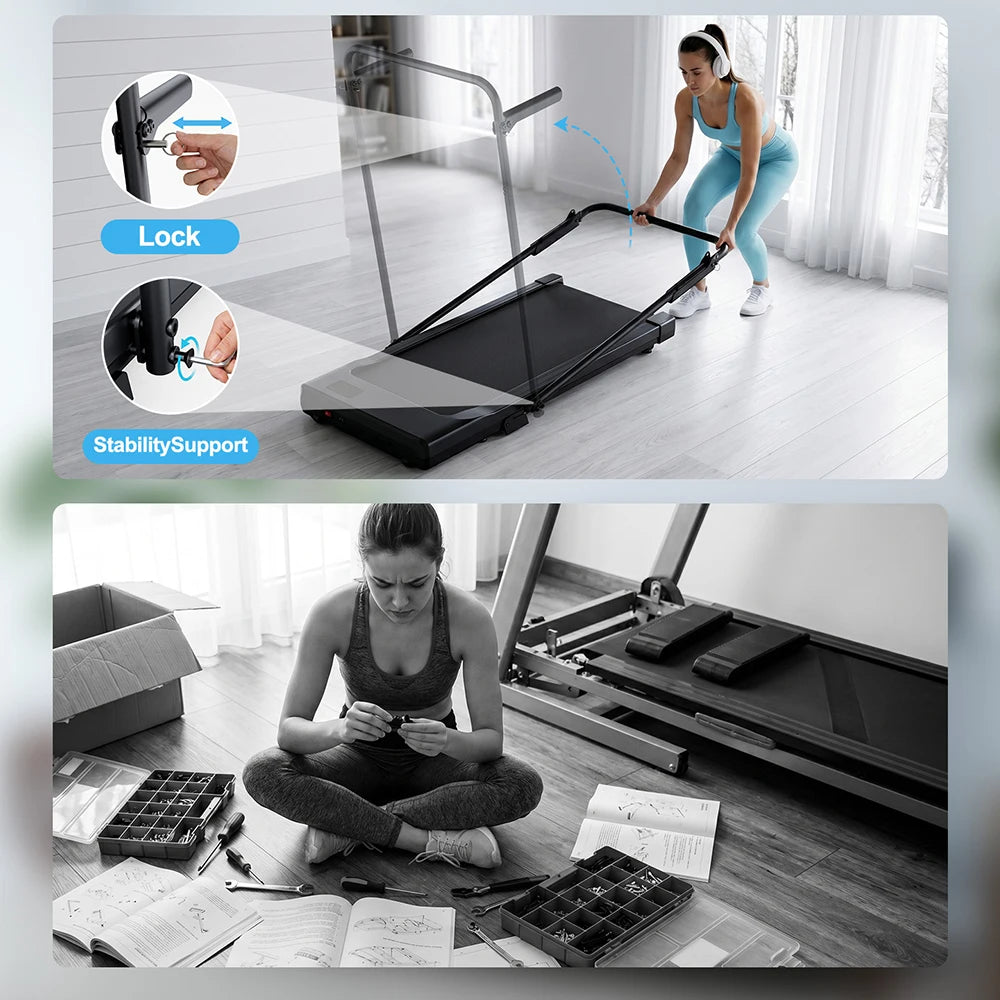 Superun Folding Treadmill With Incline For Home Walking And Running