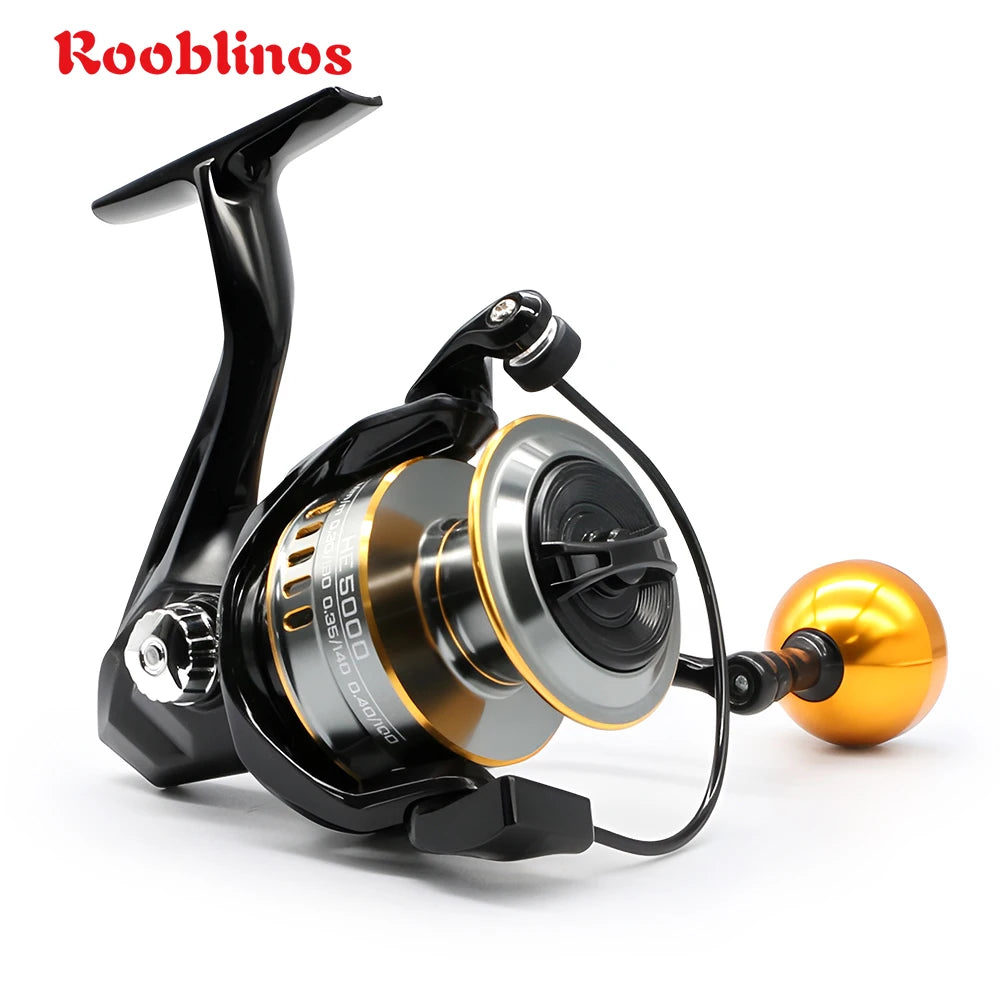 ROOBLINOS HEG Spinning Fishing Reel 5.2:1 Gear Ratio 10BB Metal Spool Smooth Drag Carp Fishing Wheel Saltwater Freshwater Tackle
