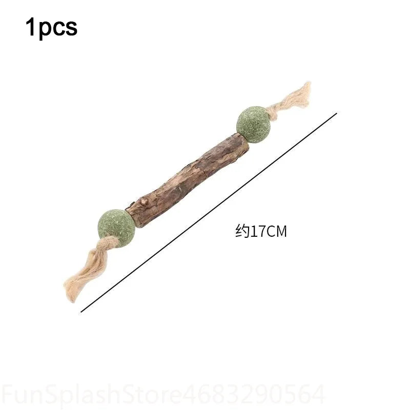 1Pcs Natural Silvervine Matatabi Cat Chew Stick Catnip Molar Tooth Cleaning Stick Kitten Teeth Grinding Oral Care Cat Snack Toy