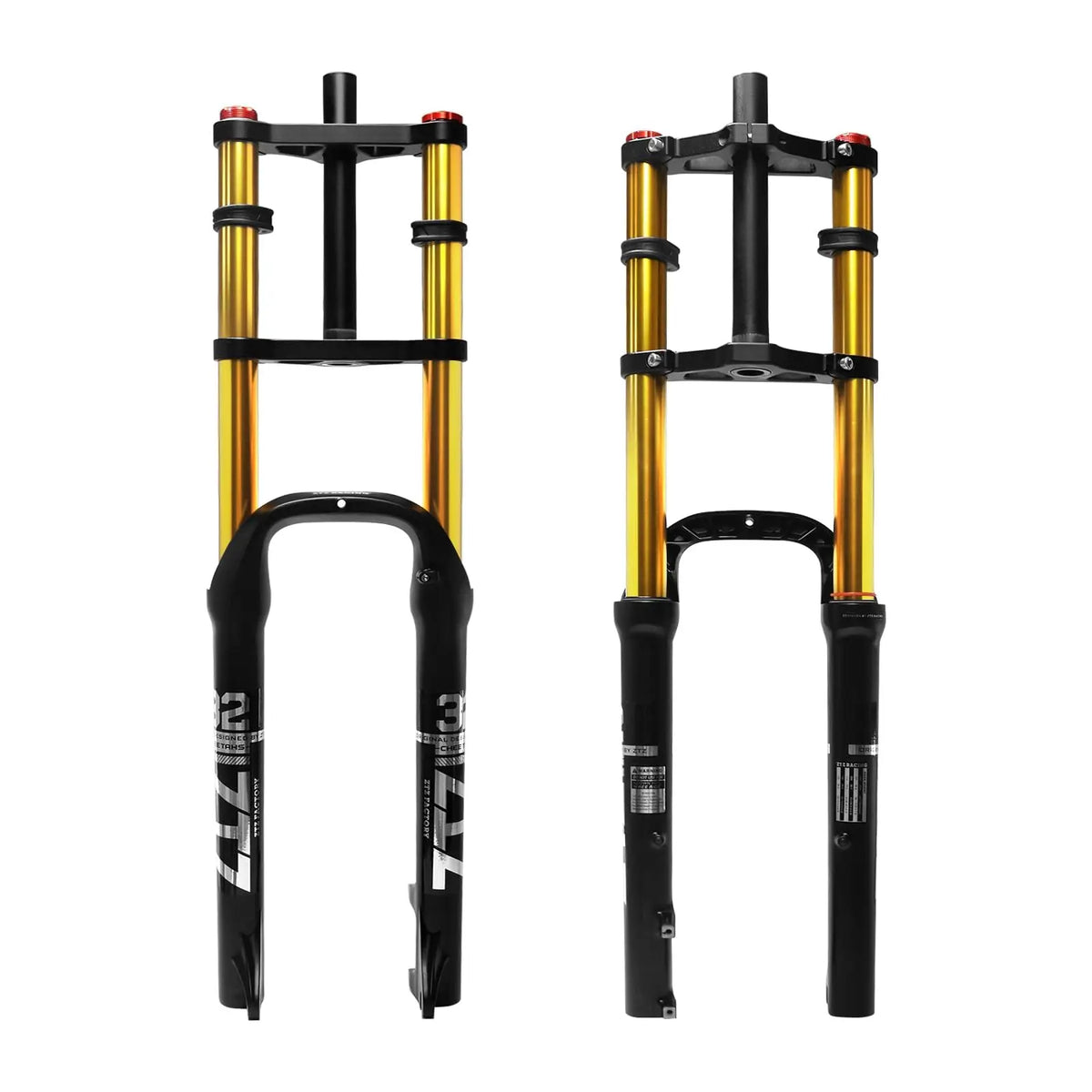 20/26 inch 4.0 Fat Tire Bike Air Suspension Fork - 180mm Travel, 135mm Hub Spacing, QR 9mm, Double Crown Shock Absorber Fork for MTB Fat Snow Beach E-Bike