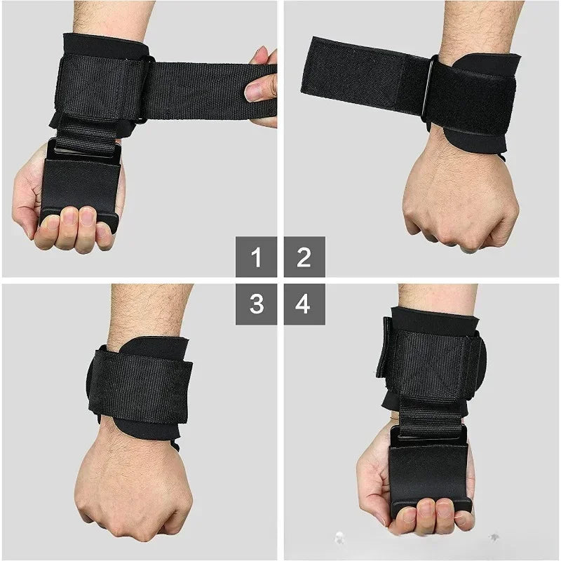 Non Slip Weight Lifting Hooks And Straps For Deadlift And Pull Ups