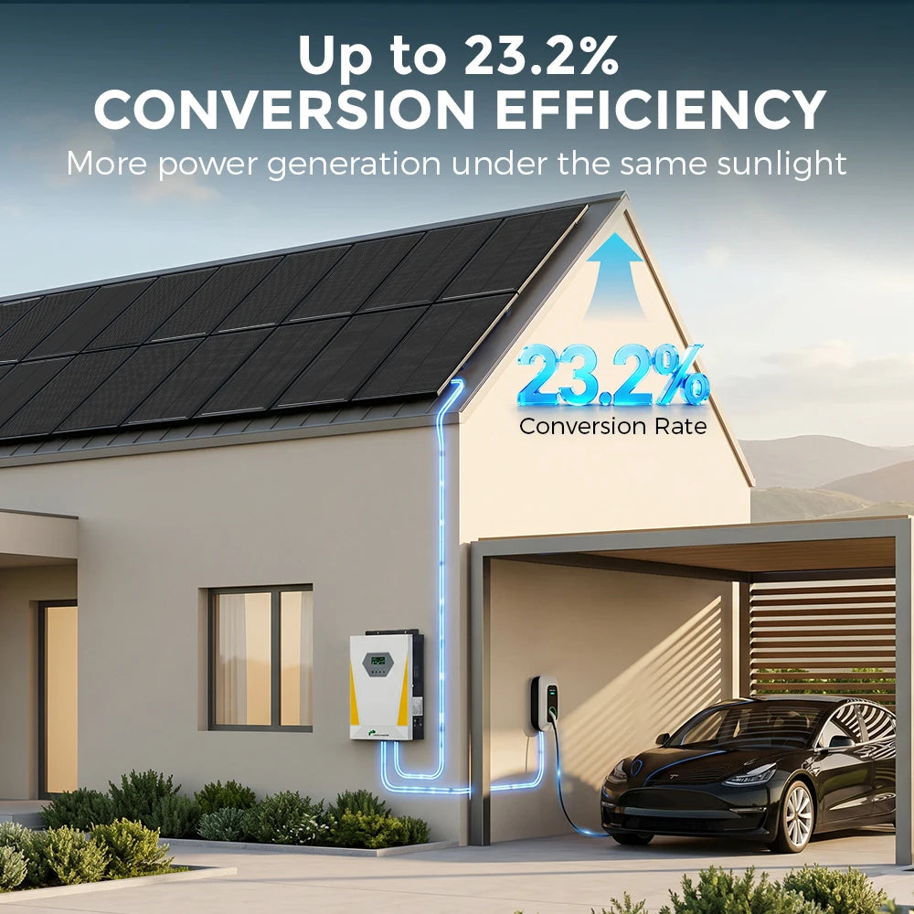 RVPOZWER 100W Solar Panels A+ N-Type Monocrystalline Solar Cell Household Outdoor Camping 23.2% High-Efficiency PV Power