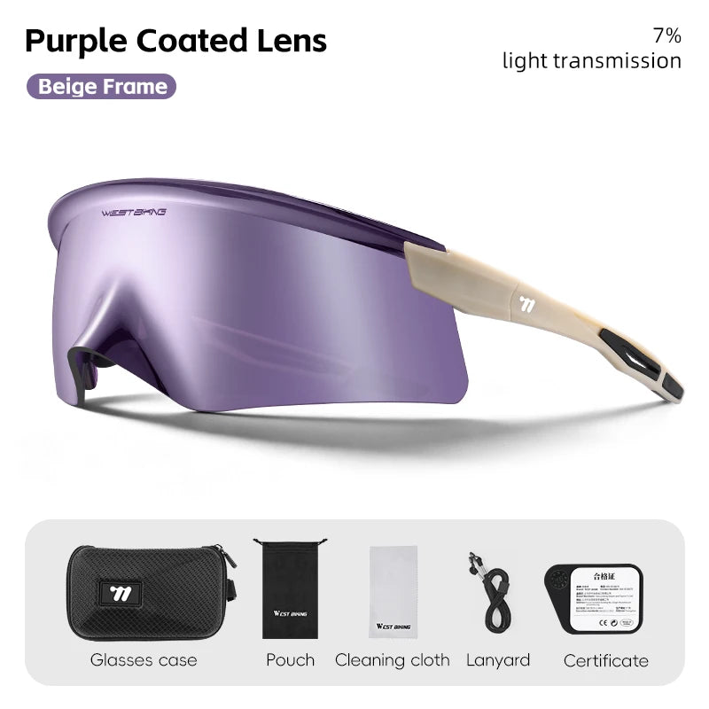 West Biking Aero Beak Cycling Glasses TR90 Unisex Sports Sunglasses