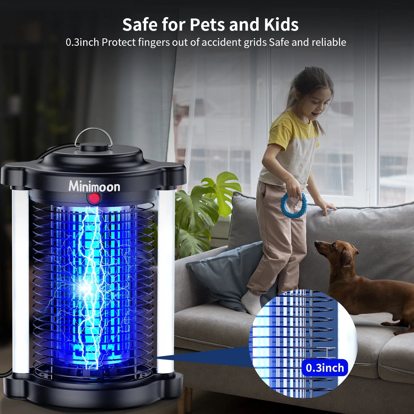 Outdoor Bug Zapper Mosquito Trap With Dual LED Lights 110V