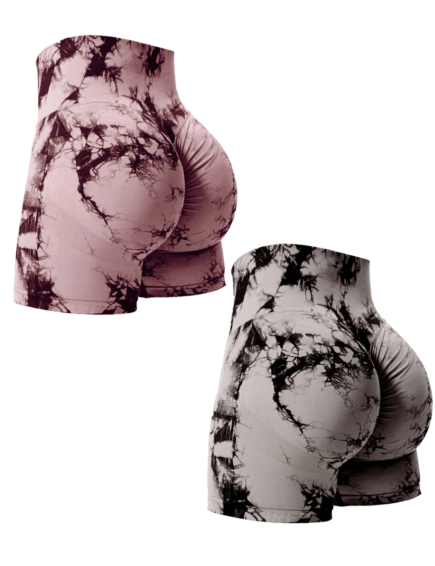 CHRLEISURE Tie Dye Butt Lifting Gym Shorts