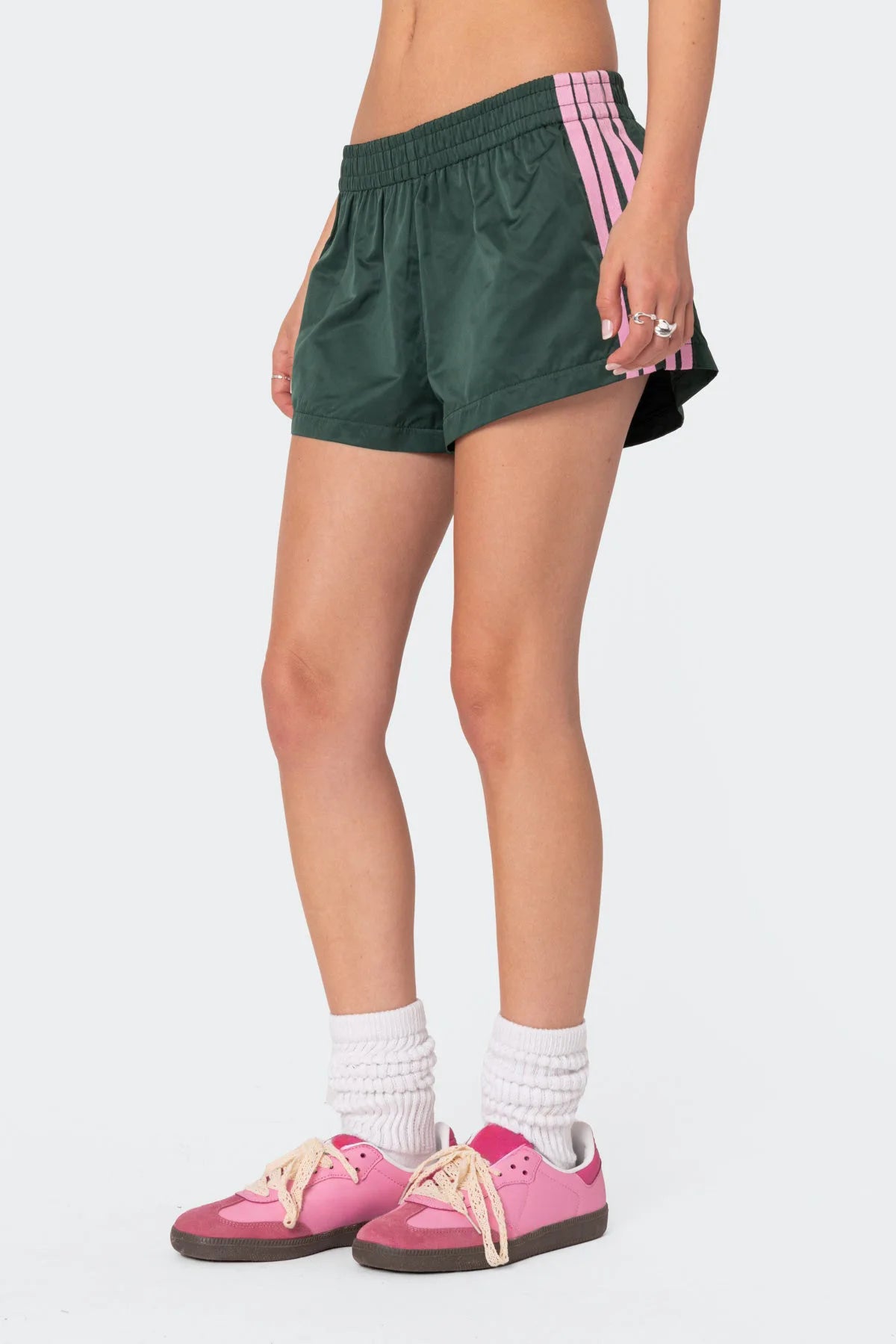 Women's Sweat Track Shorts With Side Stripes For Gym Athleisure