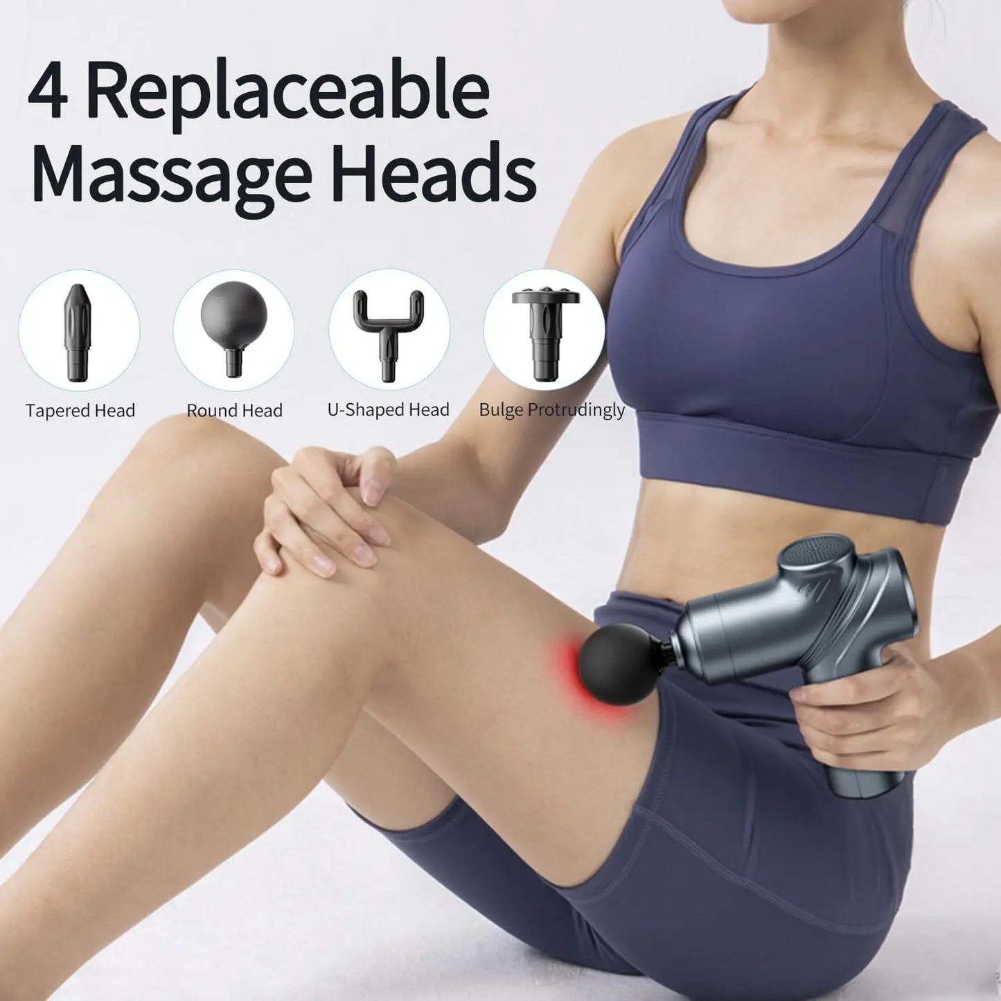LEERCON Mini Muscle Massage Gun Deep Tissue, Silent Brushless Motor and Portable Massage Gun with 4 Interchangeable Heads for Deep Muscle Relief and Relaxation, Dropshipping Relax Gift for Women Men