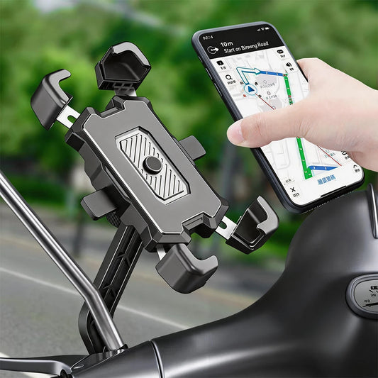 Bike Phone Holder 360° Rotatable Universal Bicycle Motorcycle Phone Holder Stand Shockproof Bracket GPS Clip For iPhone Samsung