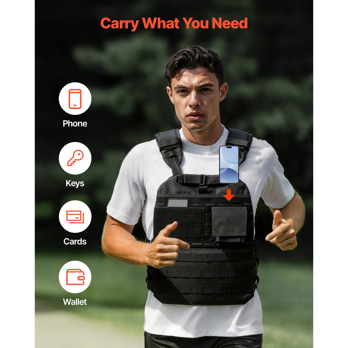 Weighted Body Training Vest With Shoulder Pads And Reflective Stripe
