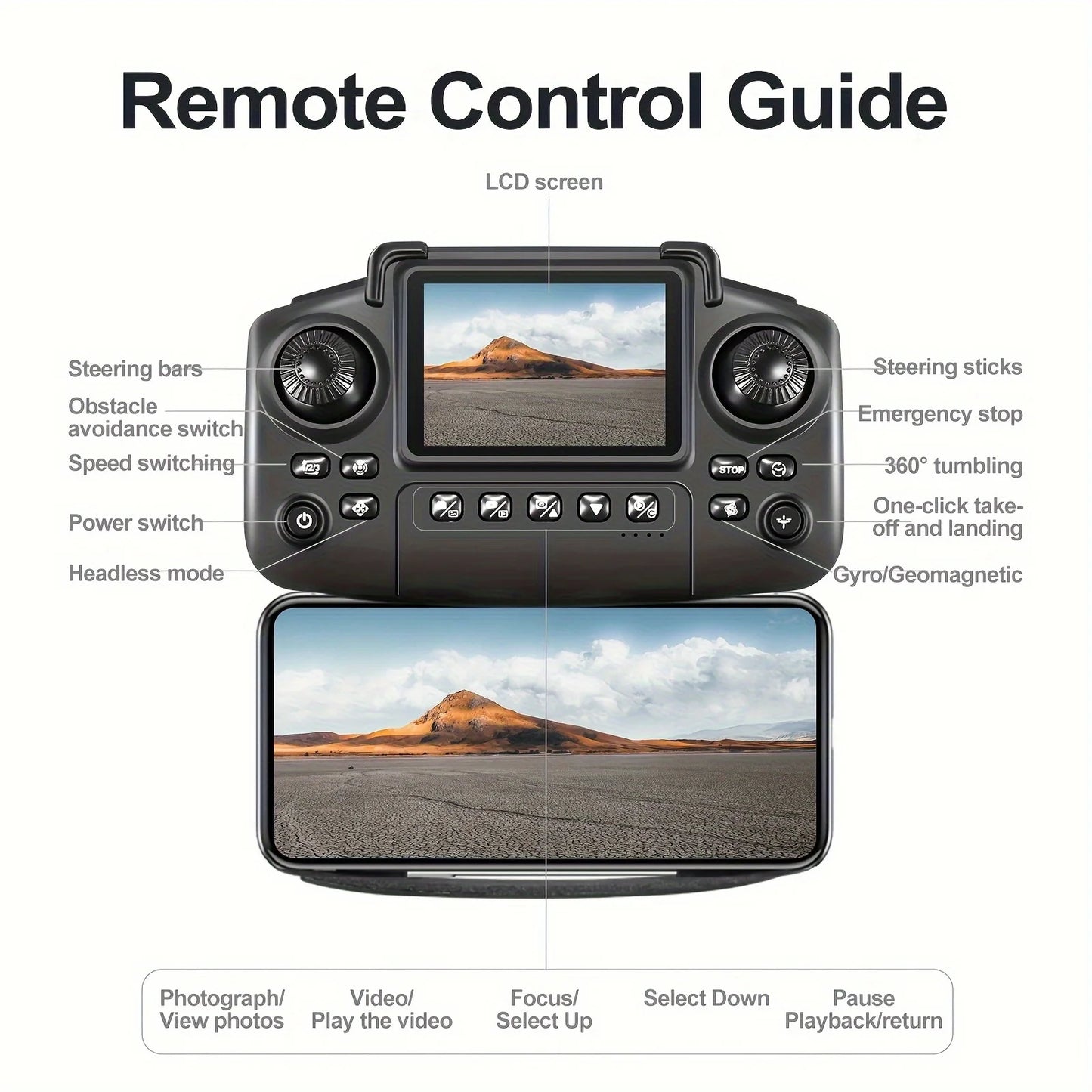 Foldable Drone With Dual Cameras 8K Screen Return To Home